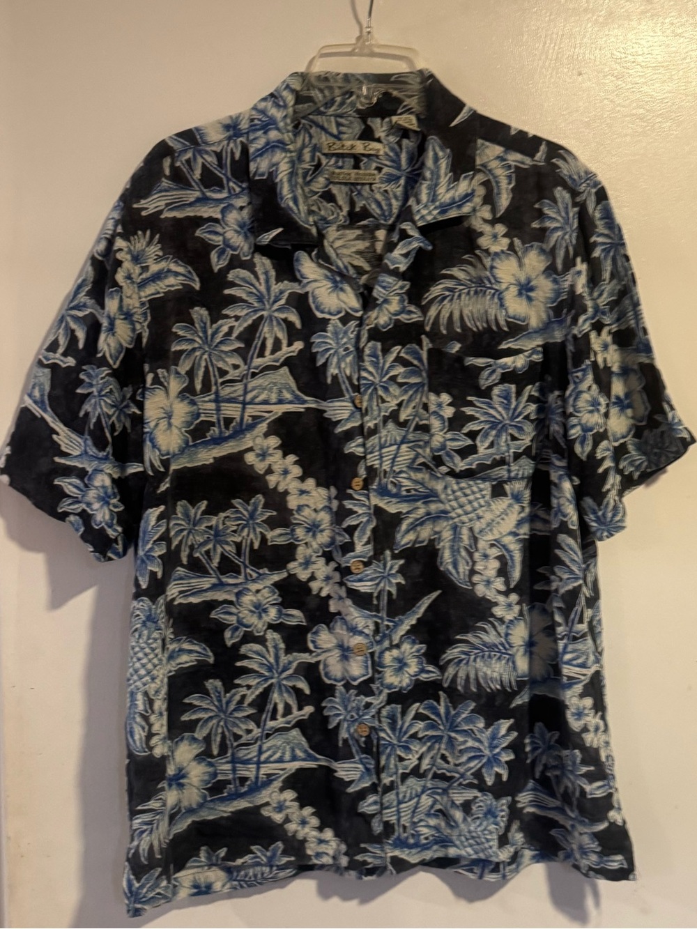 Batik Bay Silk Rayon Hawaiian Aloha Tropical Shirt Men’s L